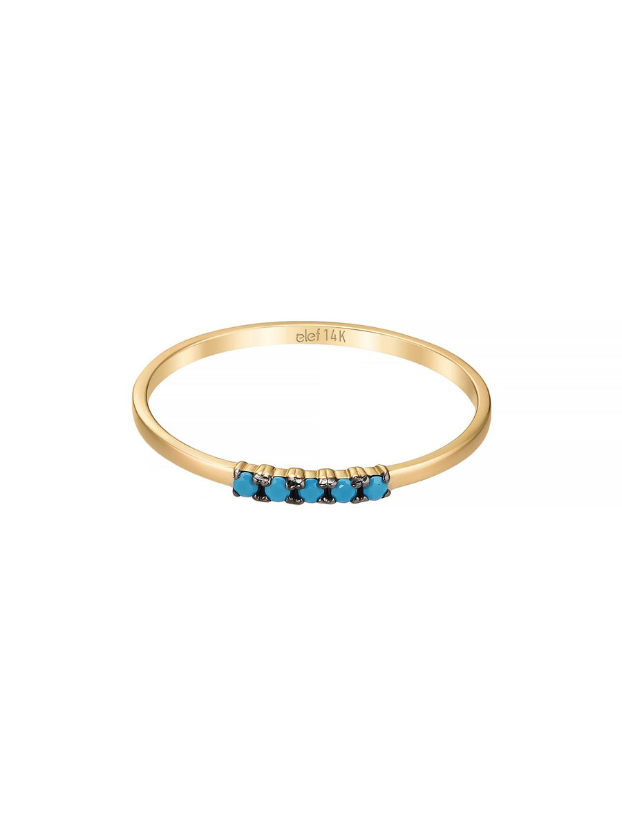 Turquoise Stone-Set Minimal Ring in 14K Gold