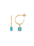 Turquoise Stone Drop Earrings in 14K Gold by Elef Jewelry