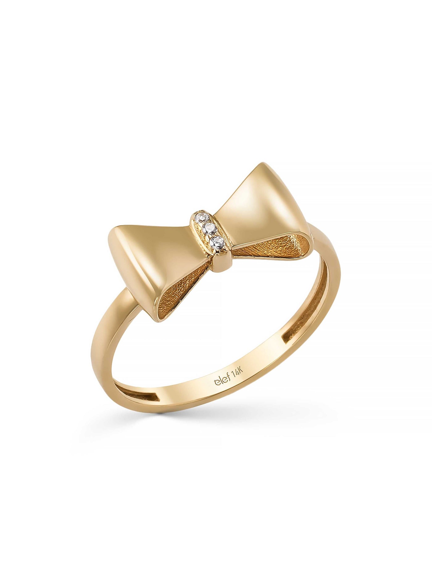 Bow Diamond-Inspired Ring in 14K Gold by Elef Jewelry