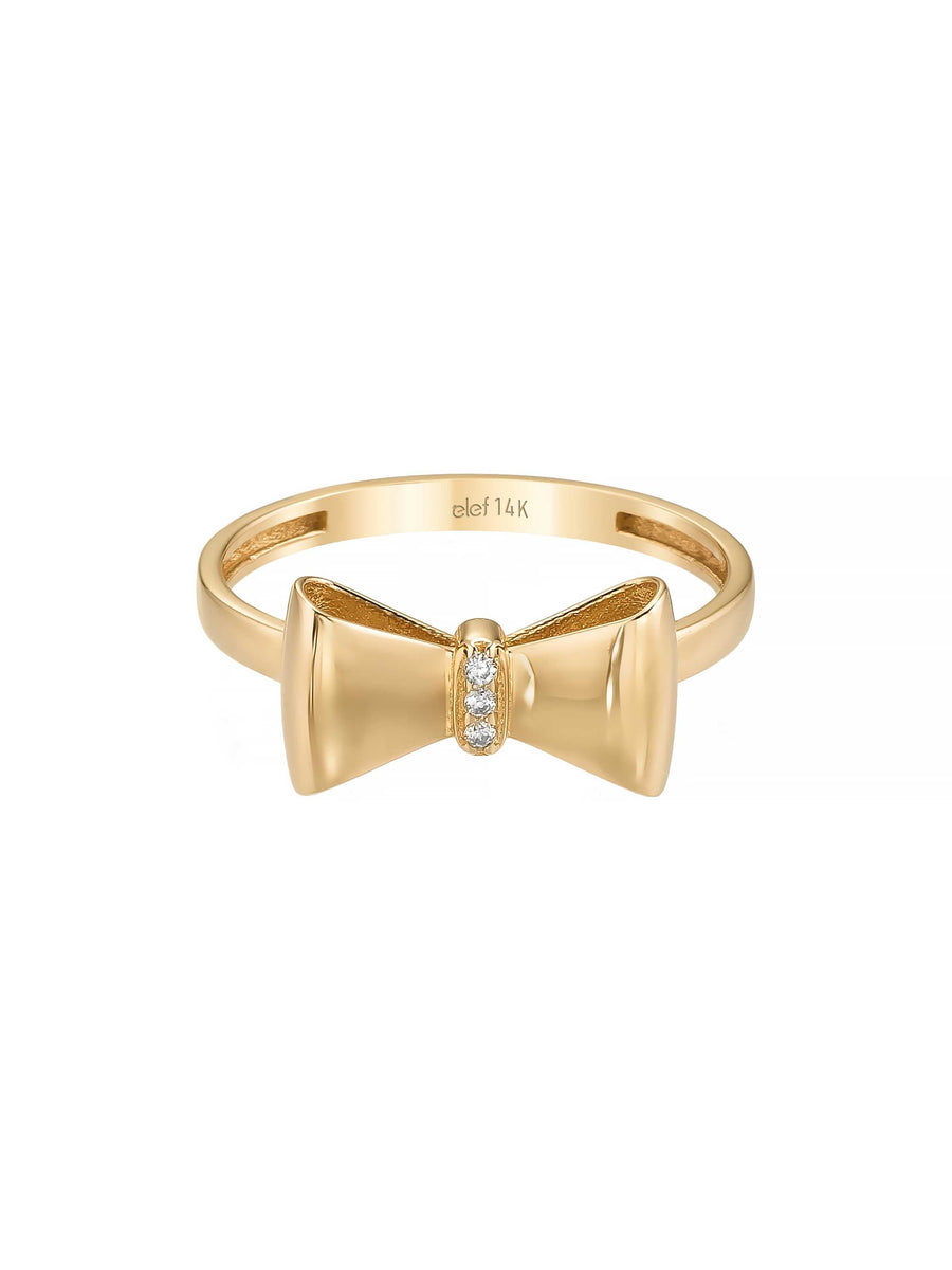 Bow Diamond-Inspired Ring in 14K Gold