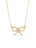 Bow Stone Necklace in 14K Gold by Elef Jewelry