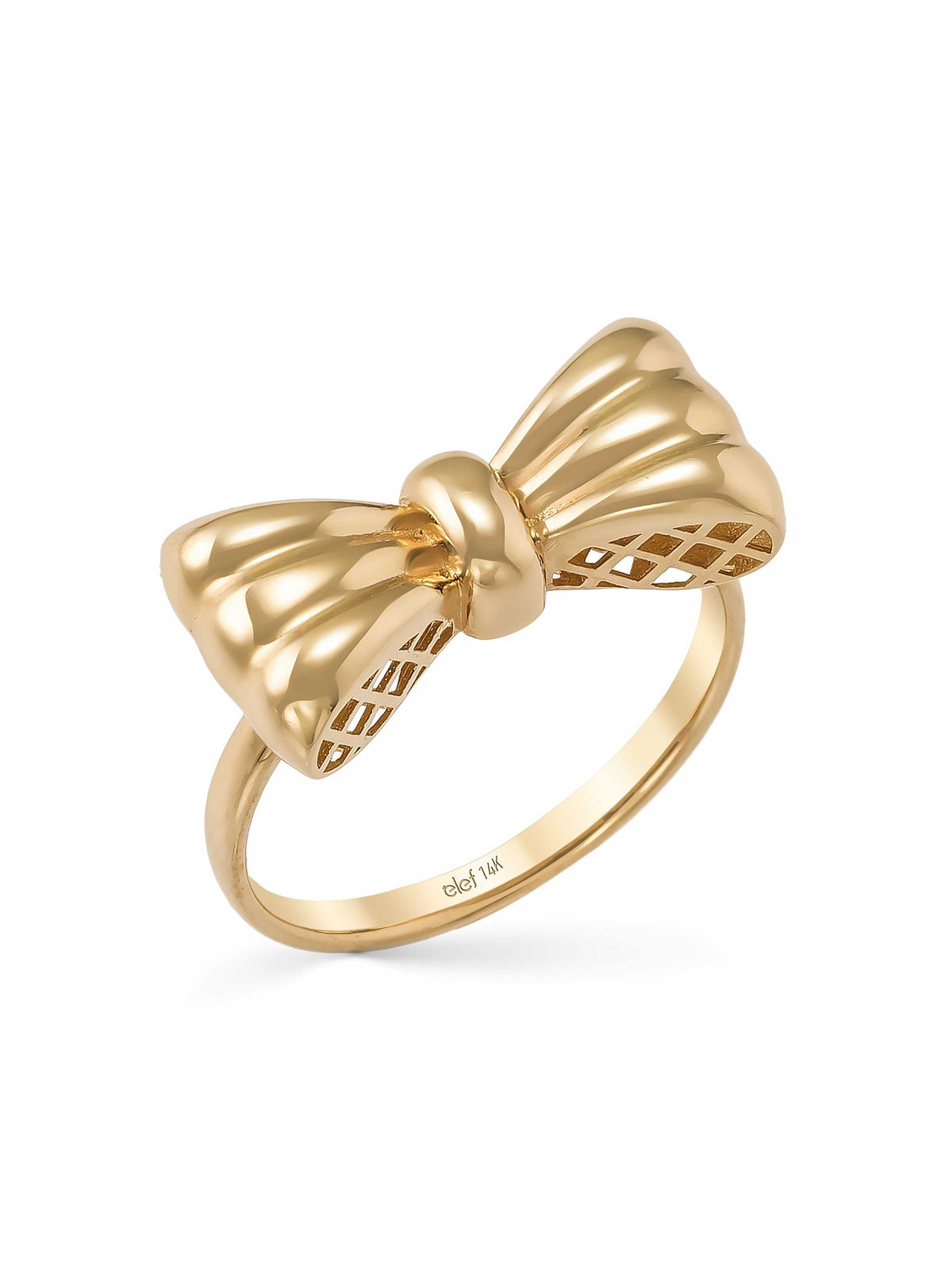 Bow Form Ring in 14K Gold by Elef Jewelry