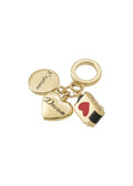 Glassera Enamel Heart & Compass Charm in 14K Gold by Elef Jewelry
