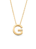 Letter G Stone Initial Necklace in 14K Gold by Elef Jewelry