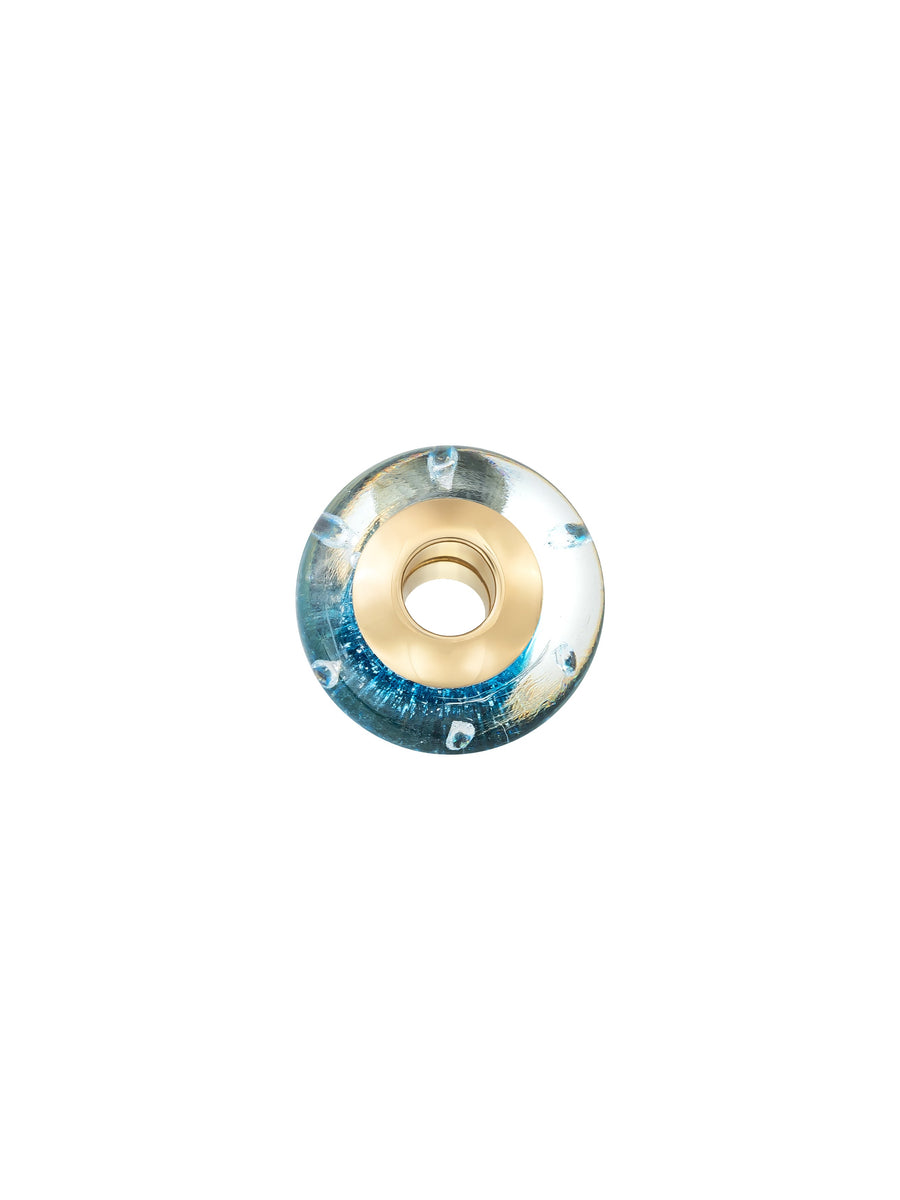 Gece Bluesi Sparkling Murano Glass Charm in 14K Gold