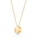 Geometric Hexagonal Design Necklace in 14K Gold by Elef Jewelry