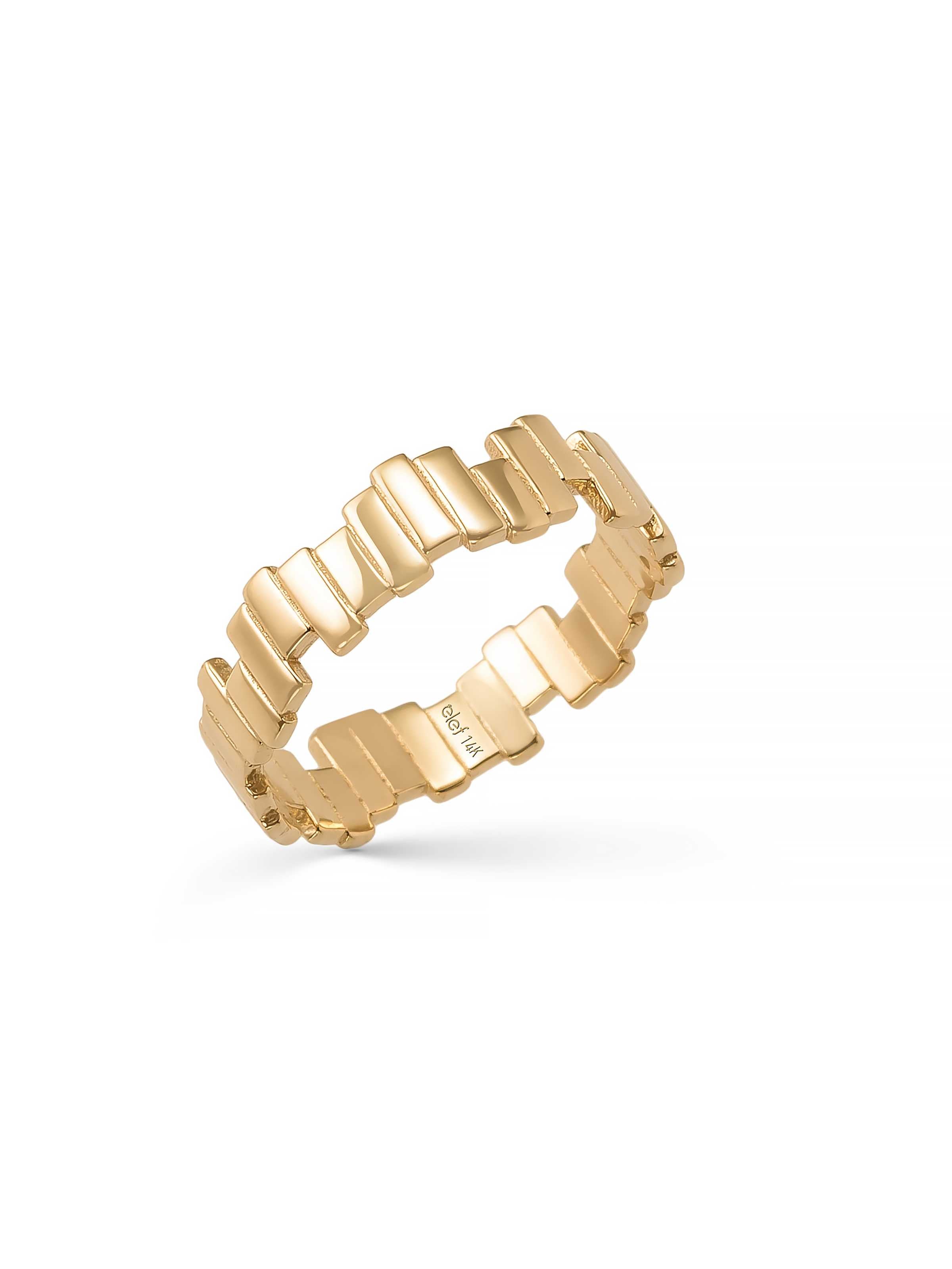 Geometric Doku Ring in 14K Gold by Elef Jewelry