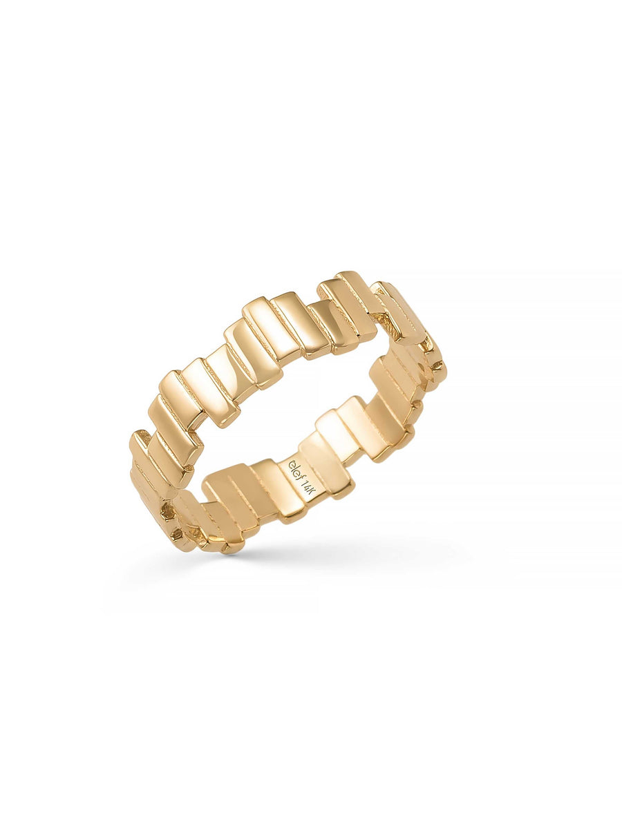 Geometric Doku Ring in 14K Gold