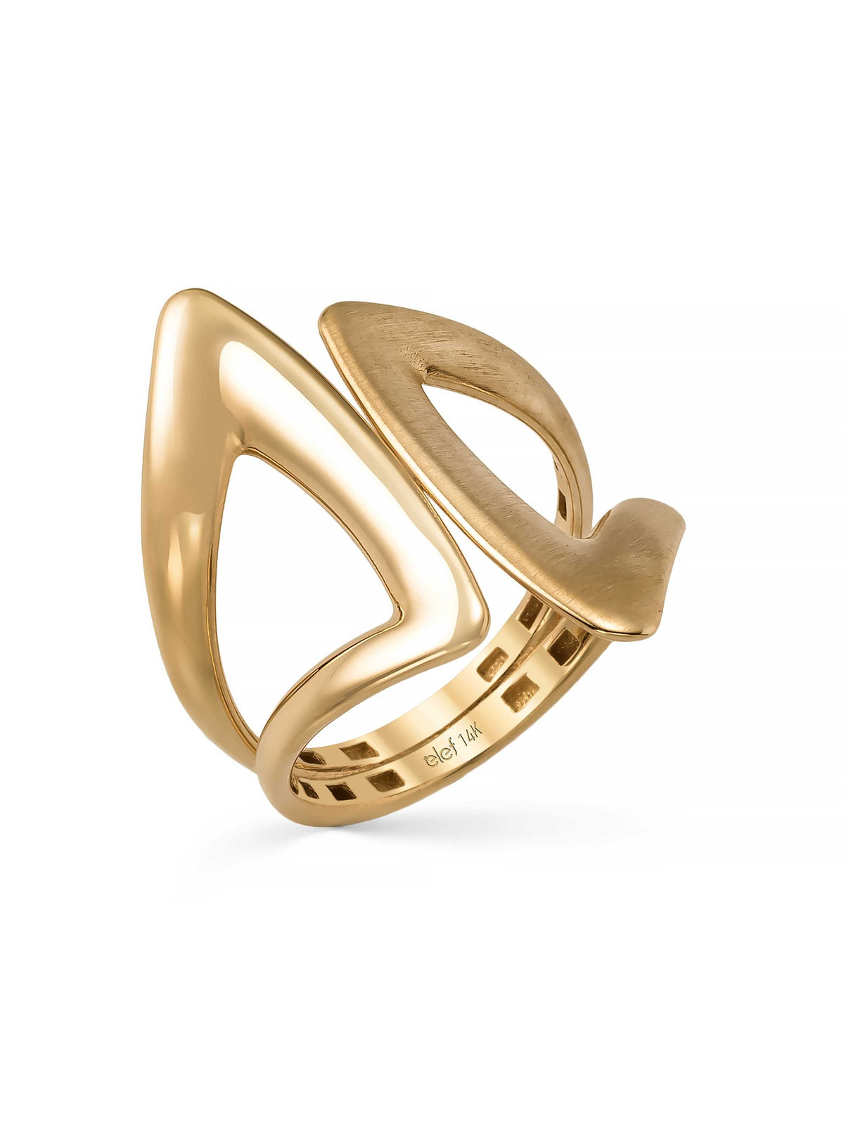 Geometric Form Ring in 14K Gold by Elef Jewelry