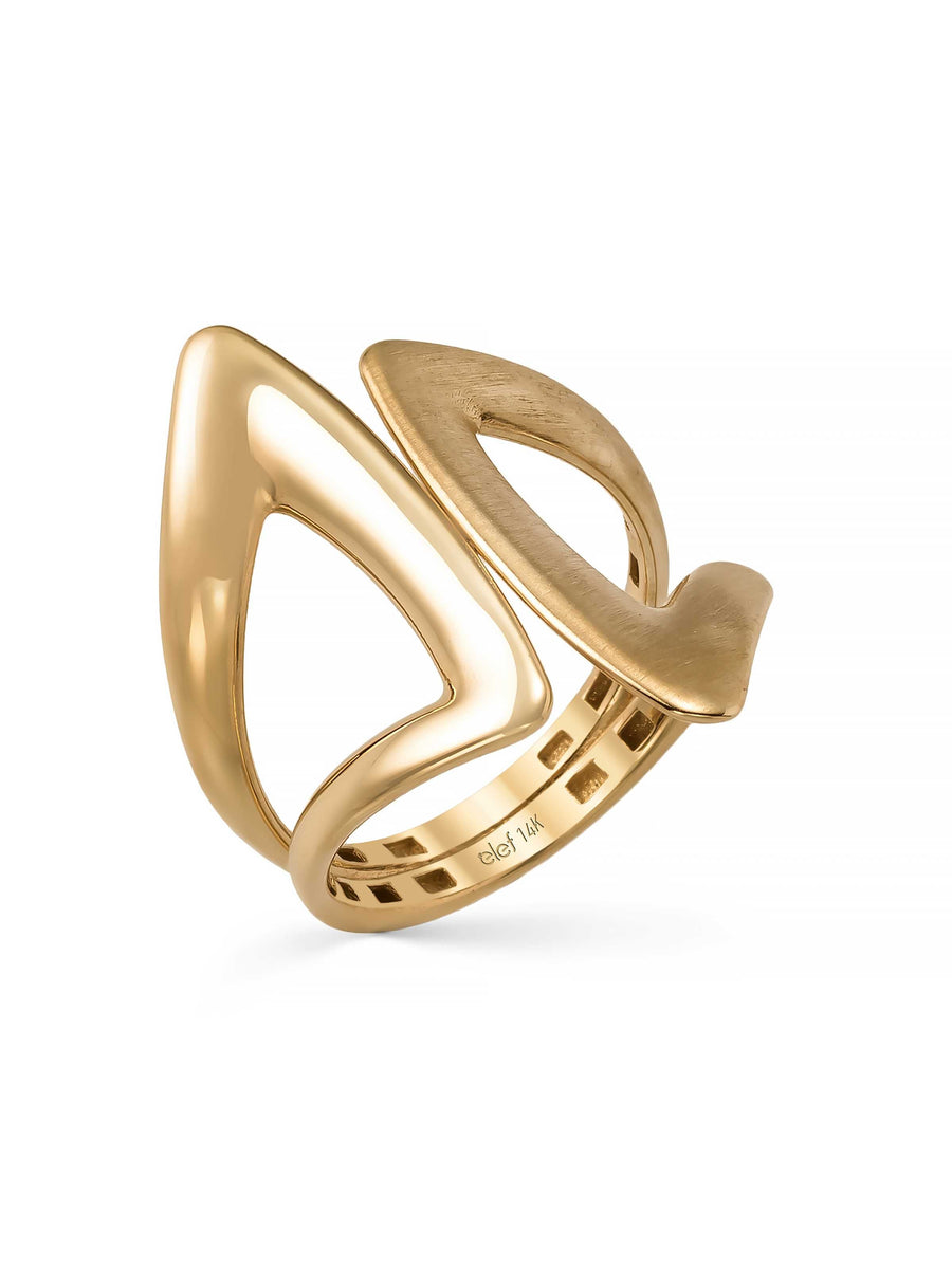 Geometric Form Ring in 14K Gold