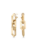 Geometric Ringed Chain Form Earrings in 14K Gold by Elef Jewelry