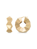 Geometric Cut Hoop Earrings in 14K Gold by Elef Jewelry