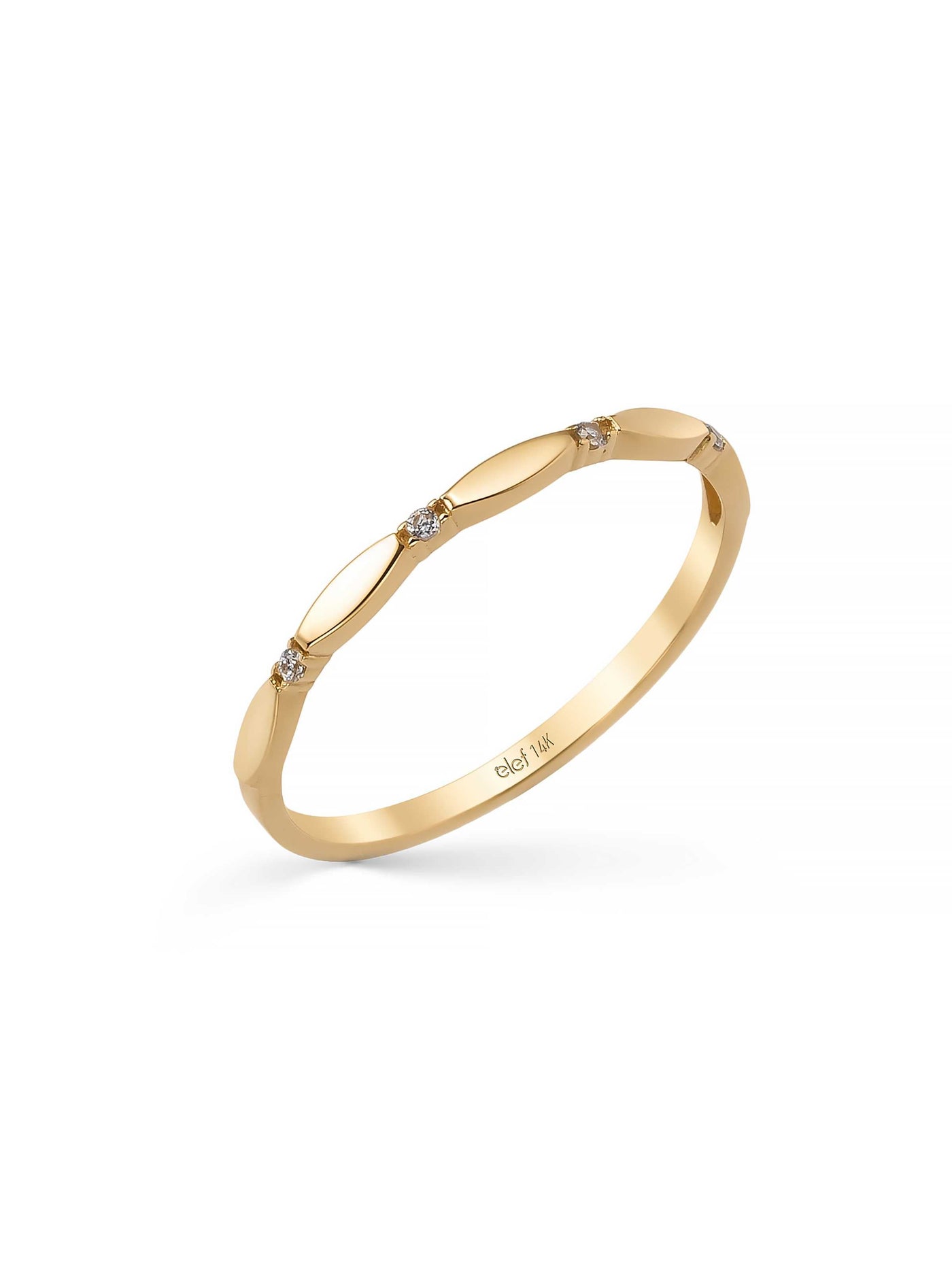 Geometric Motif Minimal Ring in 14K Gold by Elef Jewelry