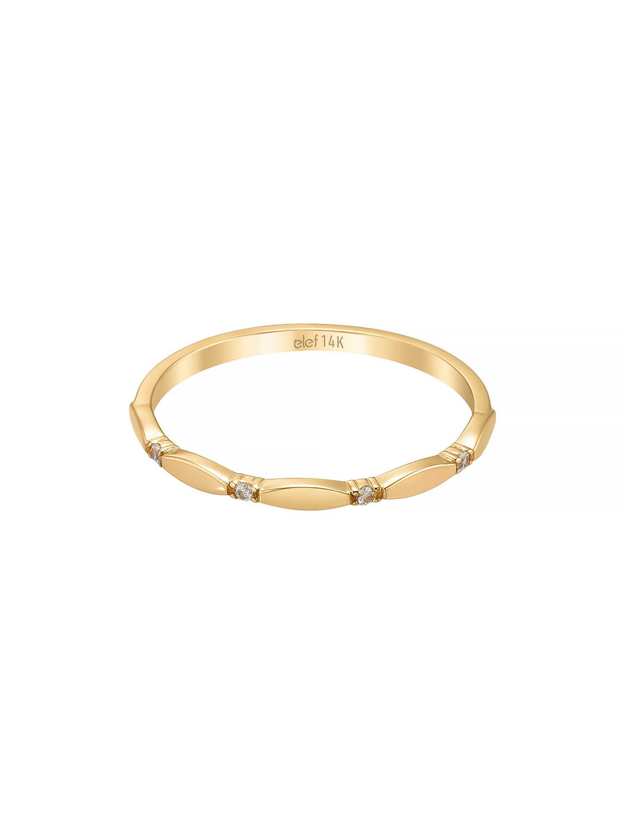 Geometric Motif Minimal Ring in 14K Gold