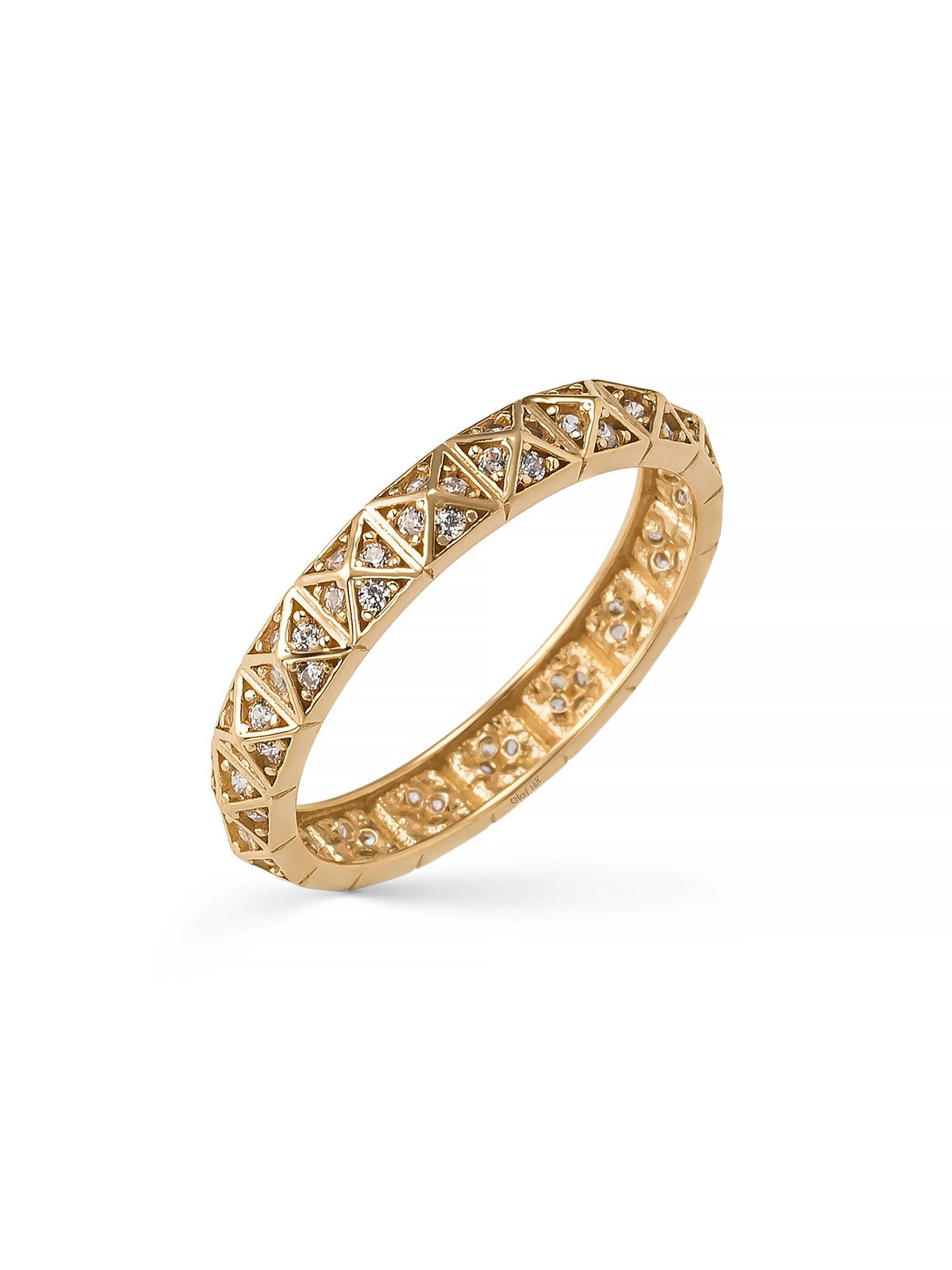 Geometric Motif Diamond-Inspired Ring in 14K Gold by Elef Jewelry