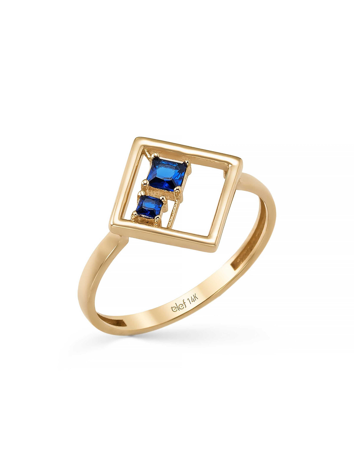 Geometric Sapphire-Inspired Stone Ring in 14K Gold by Elef Jewelry