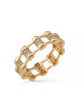 Geometric Stone-Set Ring in 14K Gold by Elef Jewelry