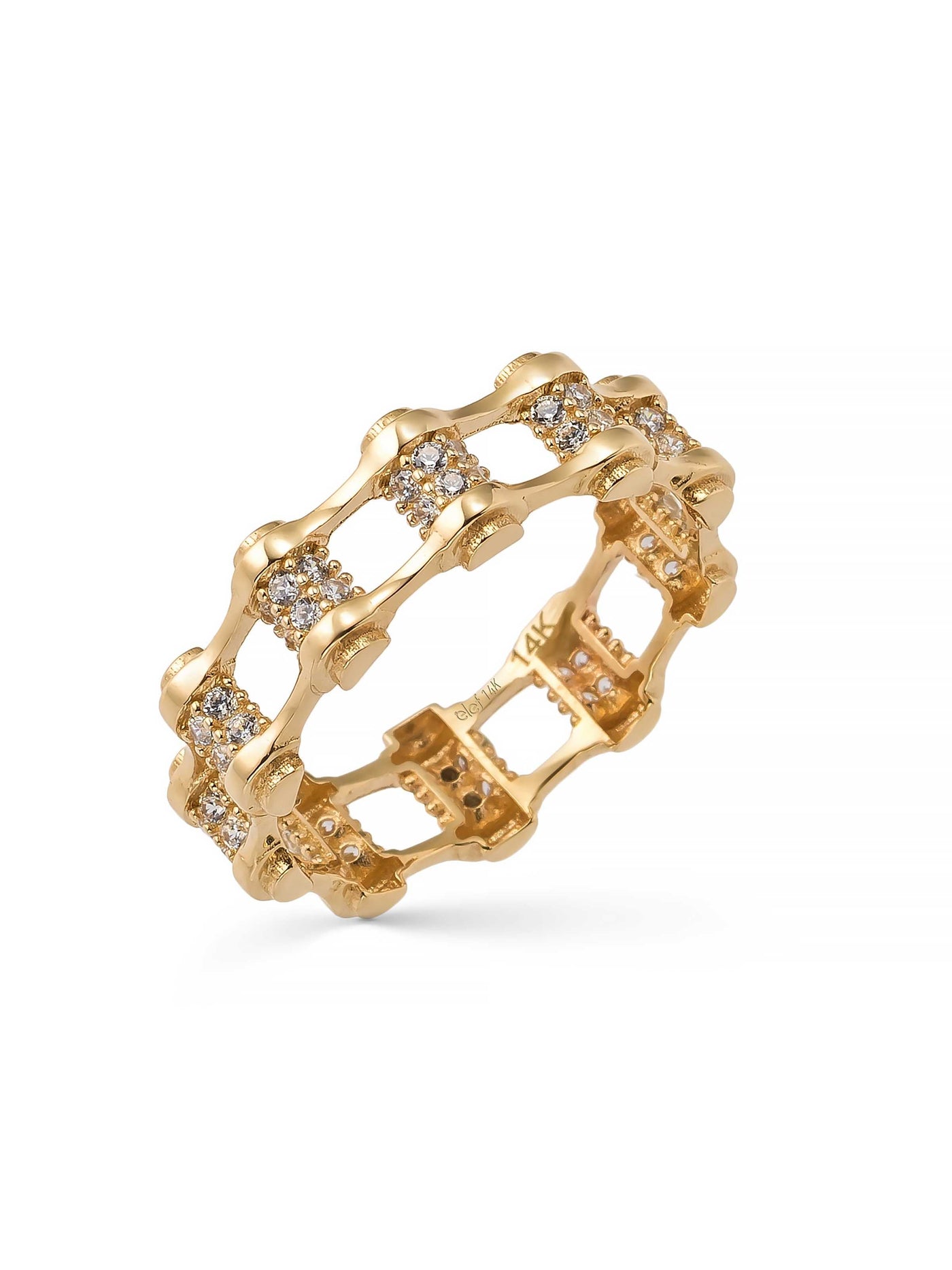 Geometric Stone-Set Ring in 14K Gold by Elef Jewelry