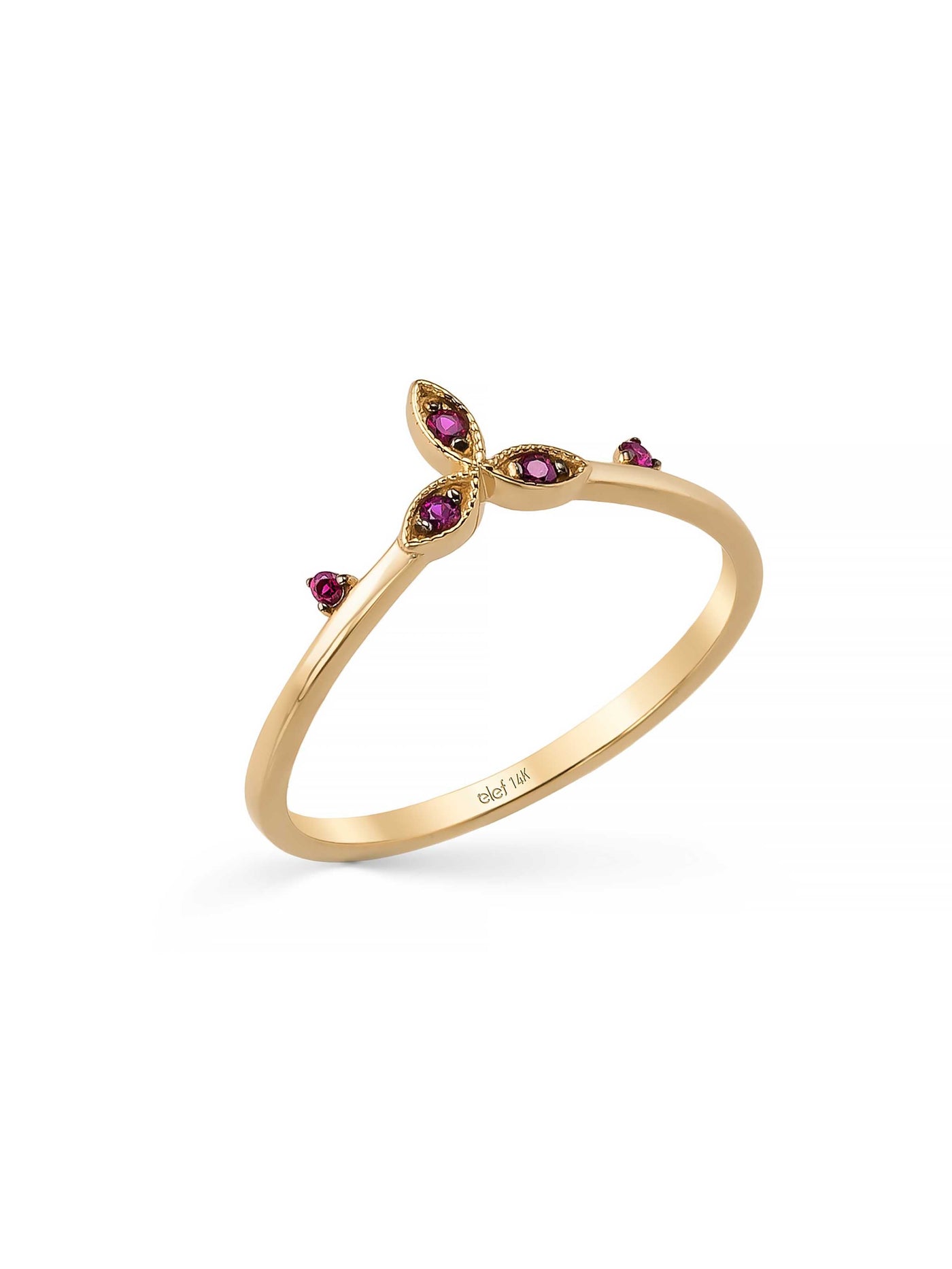 Gotik Ruby-Inspired Stone Vintage Ring in 14K Gold by Elef Jewelry