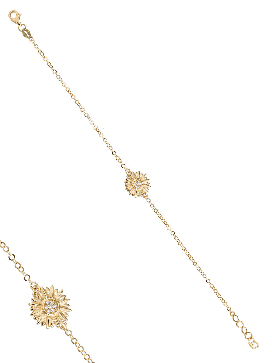 Sun Stone Accents Bracelet in 14K Gold