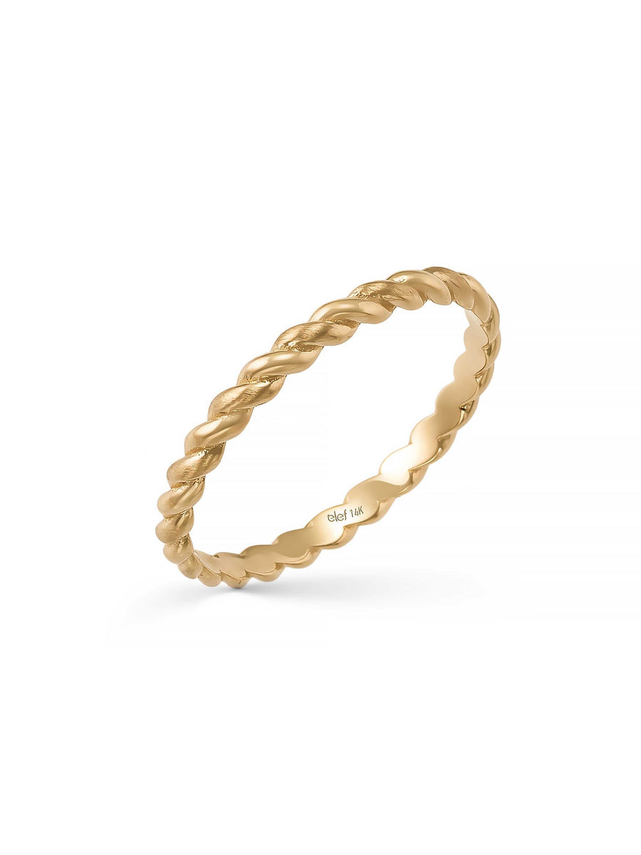 Rope Form Minimal Ring in 14K Gold