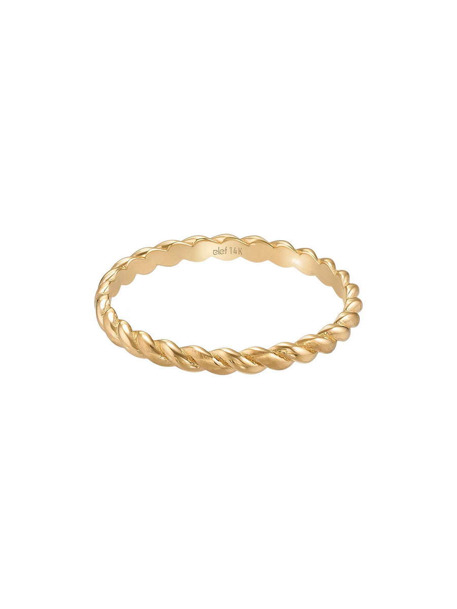Rope Form Minimal Ring in 14K Gold