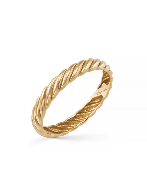 Rope Form Minimal Ring in 14K Gold by Elef Jewelry