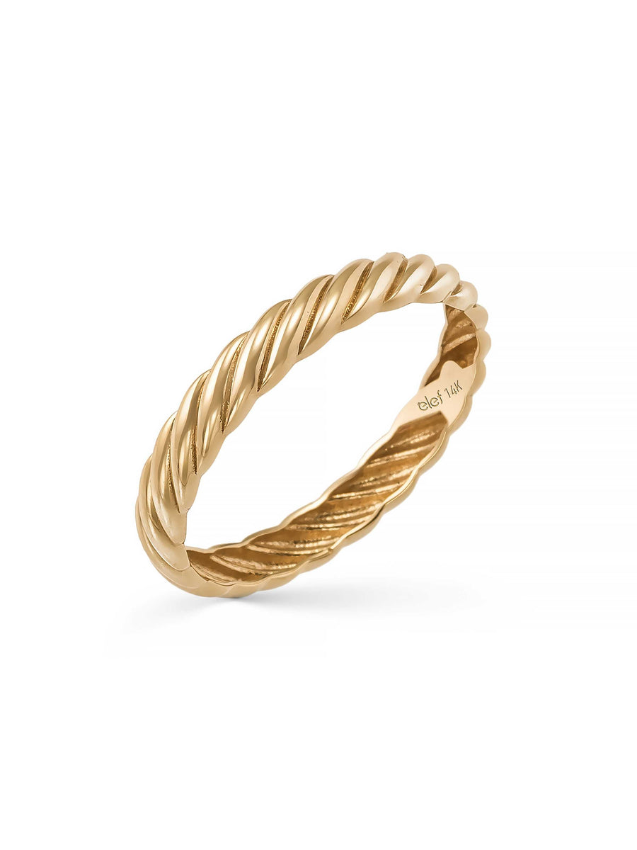 Rope Form Minimal Ring in 14K Gold