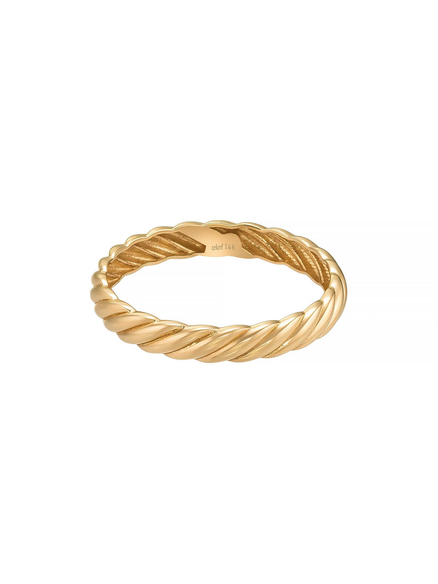 Rope Form Minimal Ring in 14K Gold