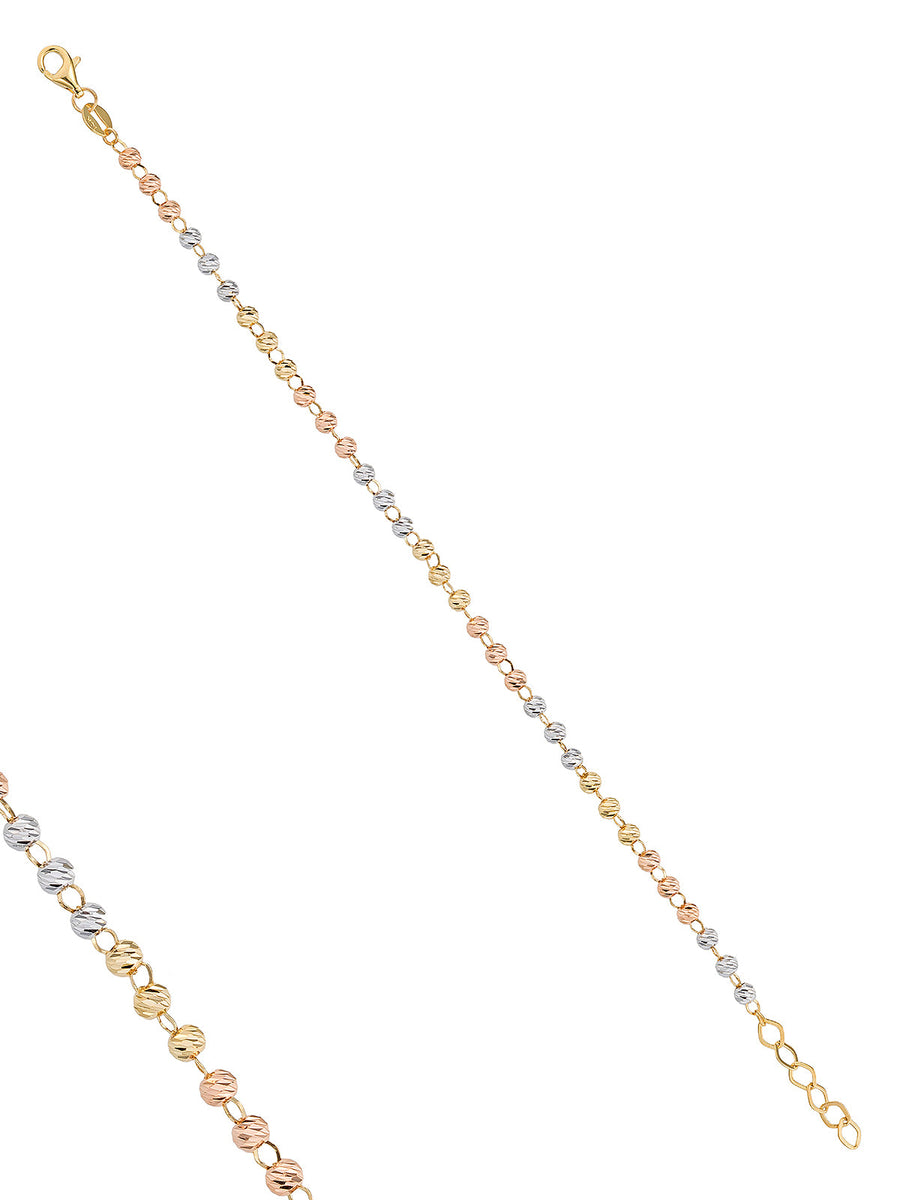 Ringed Row Dorika Bead Bracelet in 14K Gold