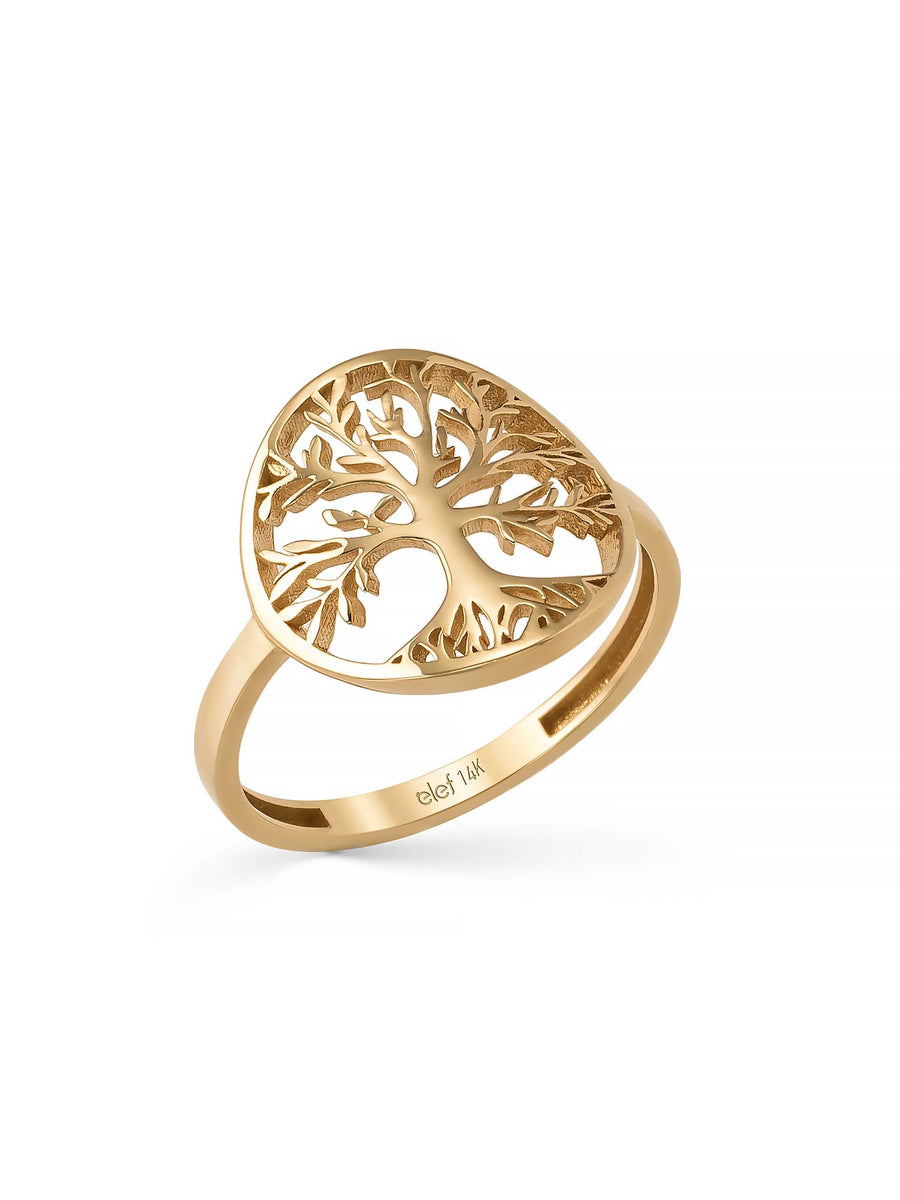 Tree Of Life Motif Ring in 14K Gold