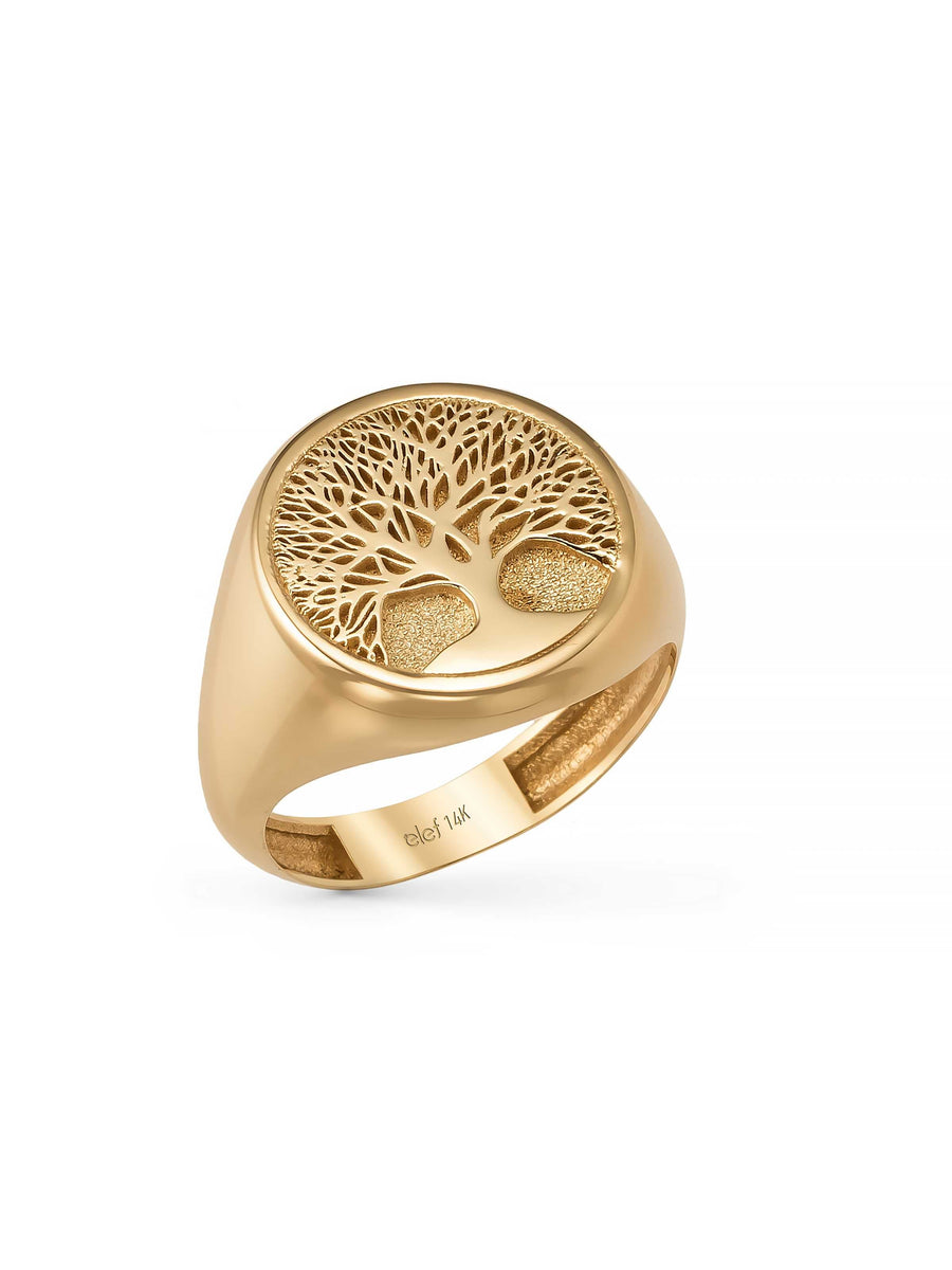 Tree Of Life Motif Vintage Ring in 14K Gold