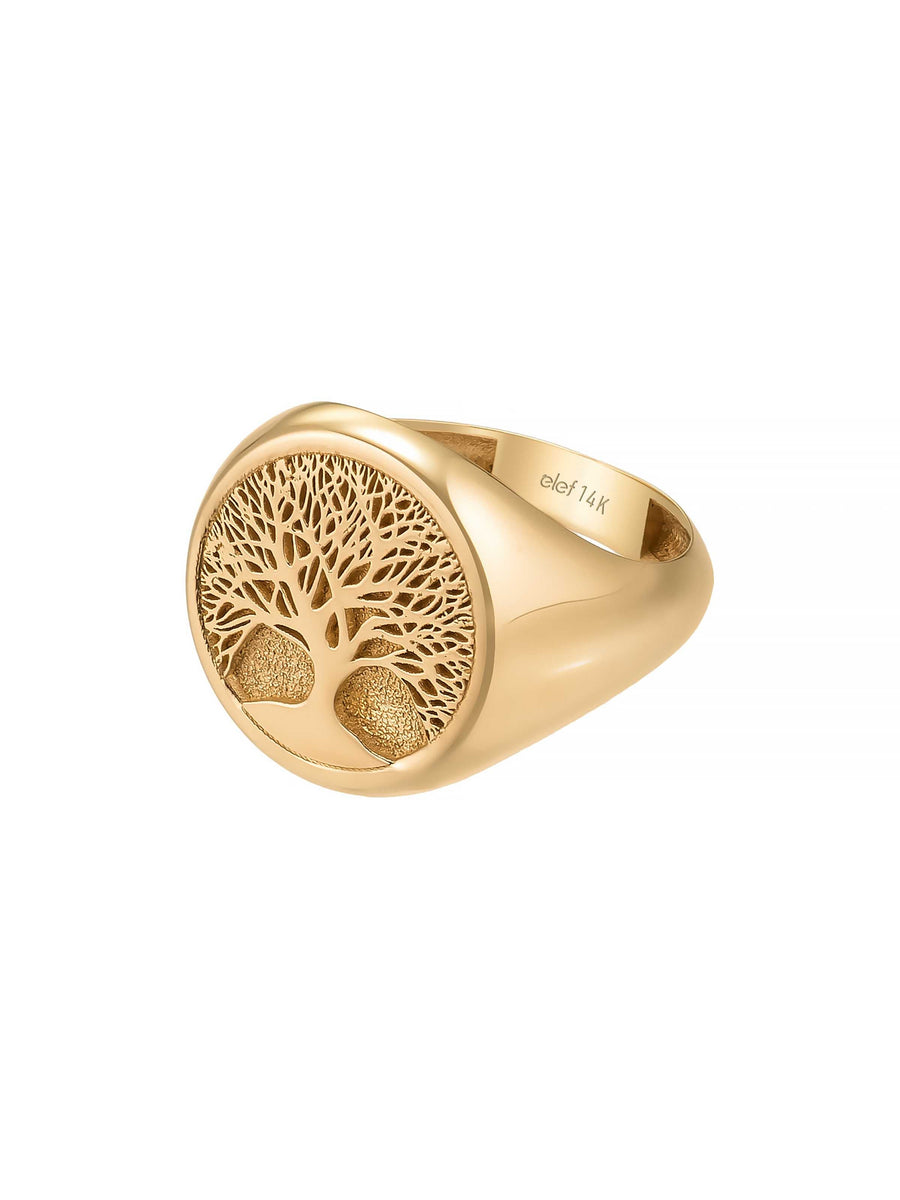 Tree Of Life Motif Vintage Ring in 14K Gold