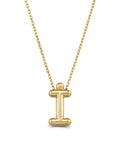 Letter I Classic Initial Necklace in 14K Gold by Elef Jewelry