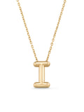 Letter I Classic Initial Necklace in 14K Gold by Elef Jewelry