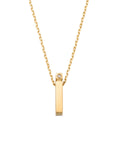 Letter I Stone Initial Necklace in 14K Gold by Elef Jewelry