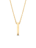 Letter I Stone Initial Necklace in 14K Gold by Elef Jewelry