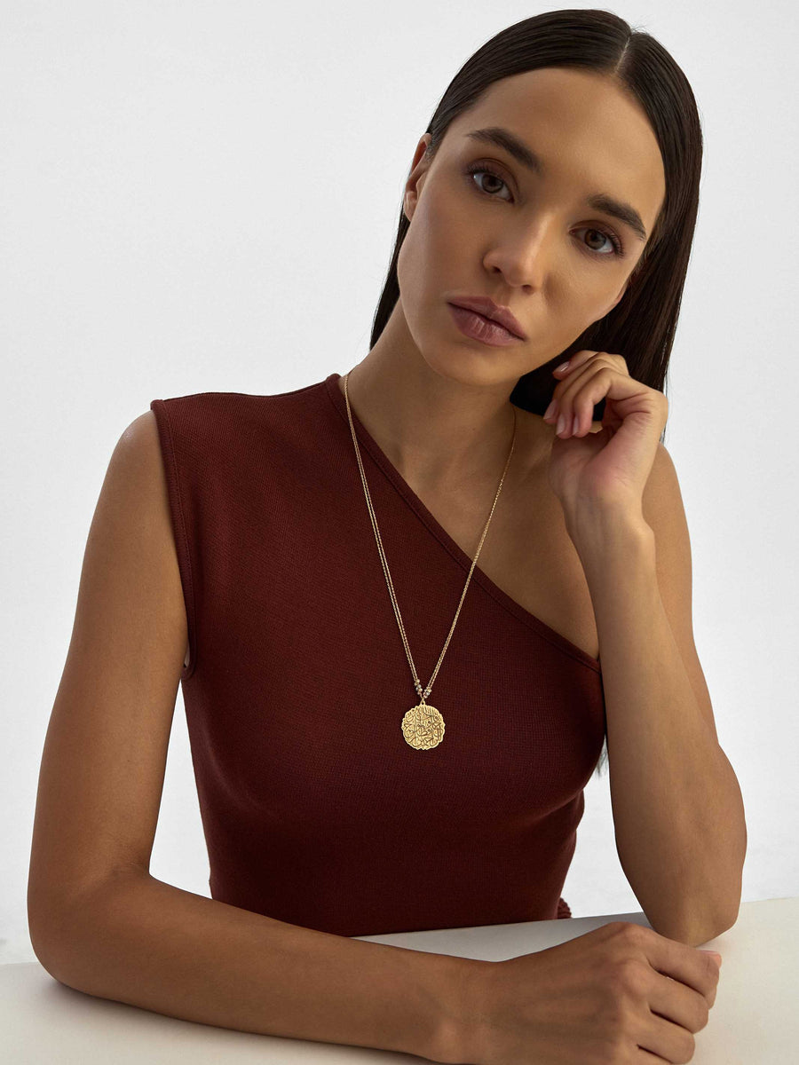 Ikhlas Sûresi Madalyon Necklace in 14K Gold