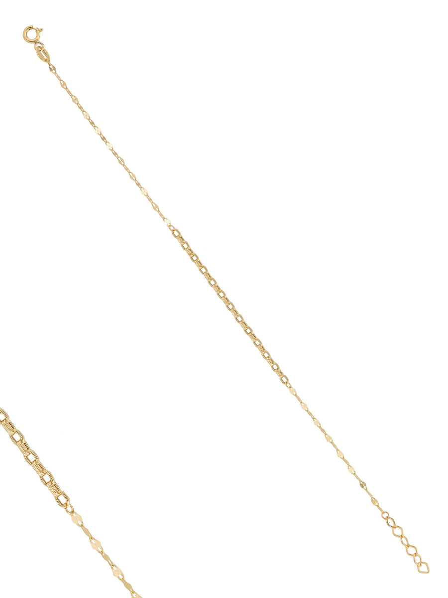 14K Gold Two-Tone Chain Bracelet