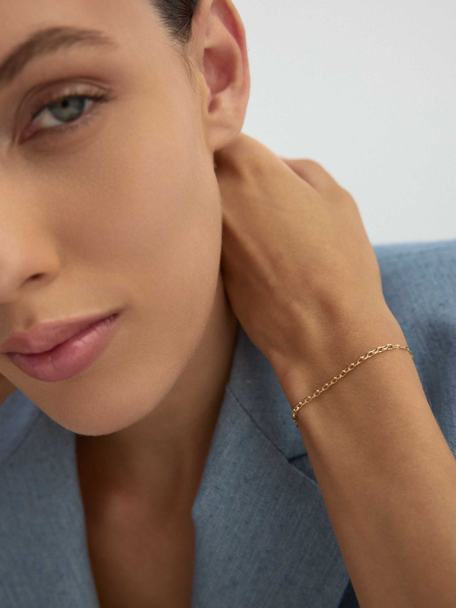 14K Gold Two-Tone Chain Bracelet
