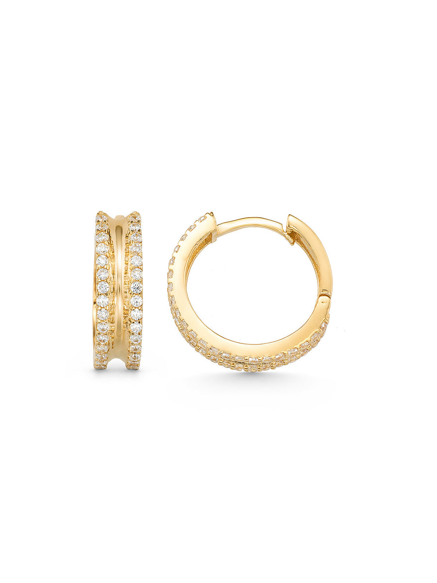 Two Stone-Set Earrings in 14K Gold
