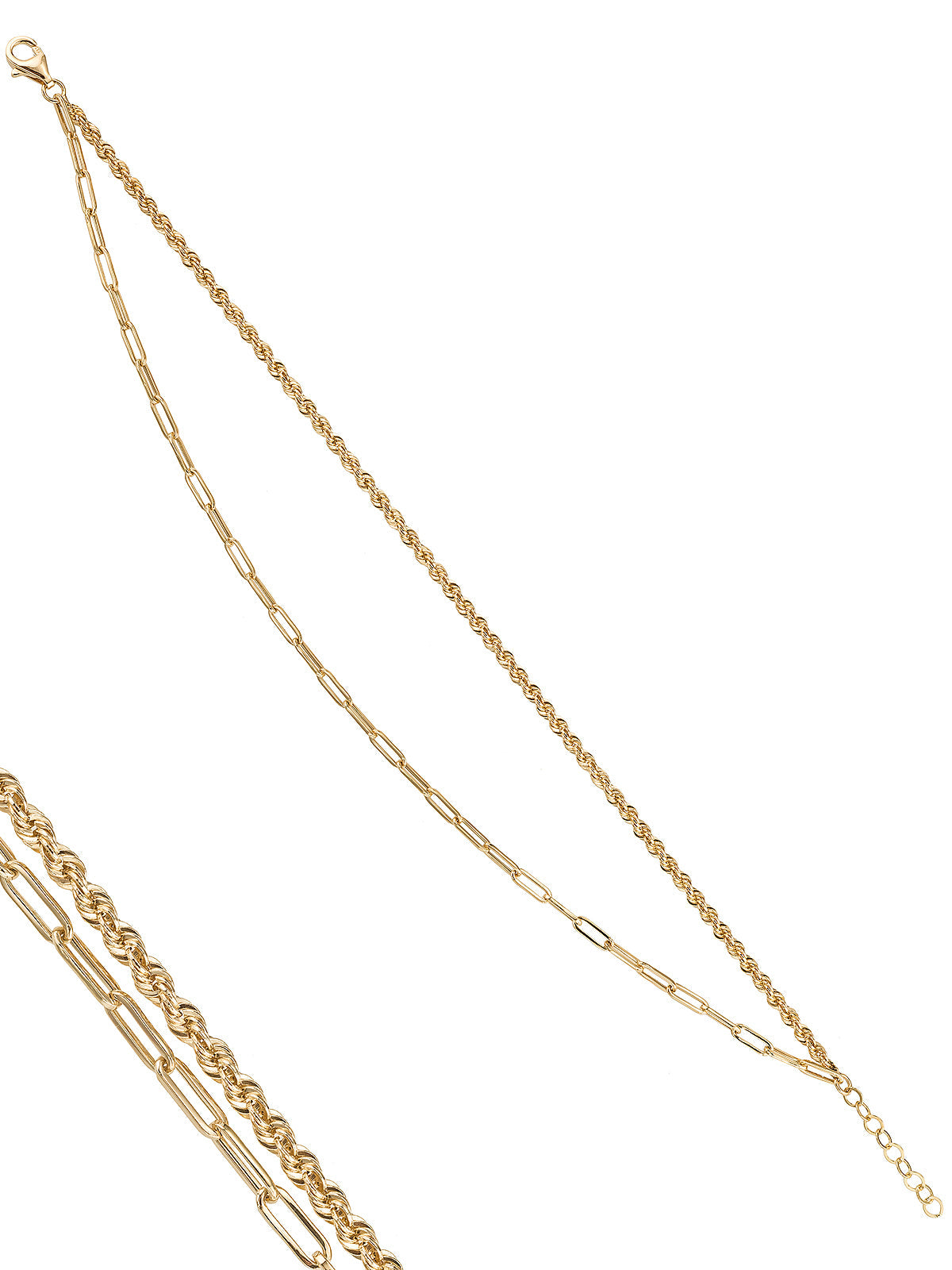 Two Row Chain Design Bracelet in 14K Gold by Elef Jewelry