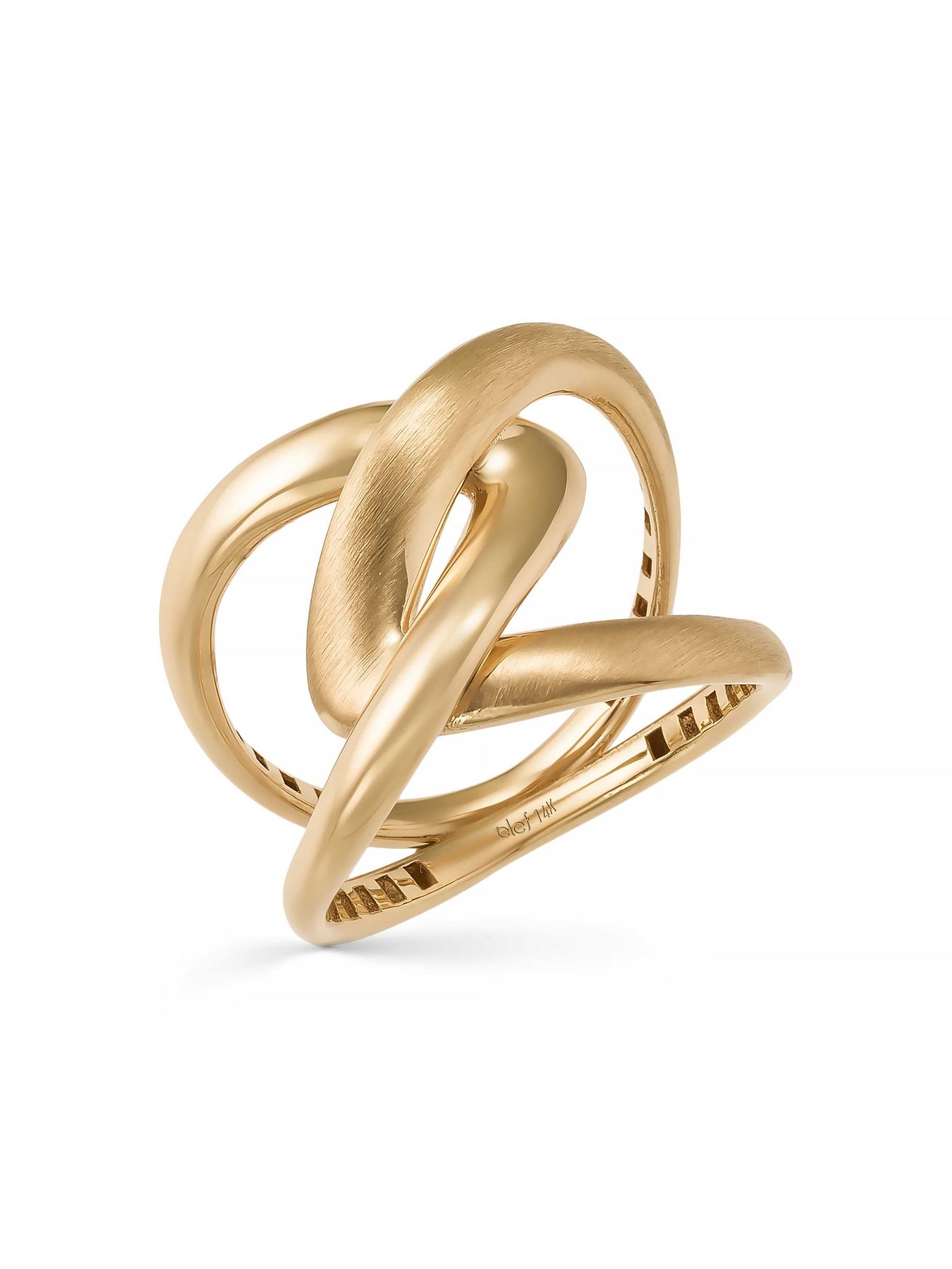 Double Geometric Form Ring in 14K Gold by Elef Jewelry