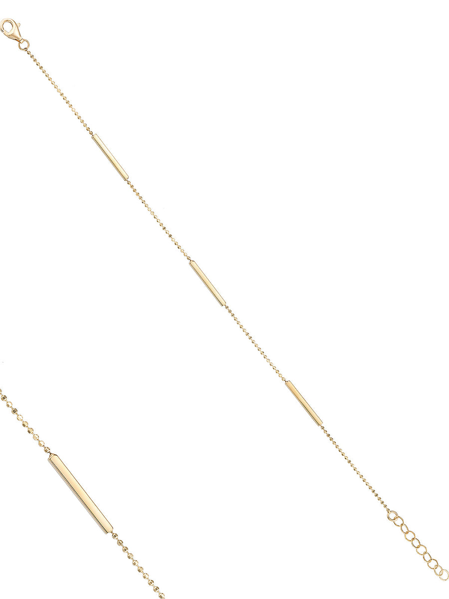 Slim Cylinder Form Bracelet in 14K Gold