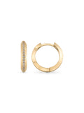 Slim Stone-Set Hoop Earrings in 14K Gold by Elef Jewelry
