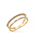 Slim Stone-Set Geometric Form Ring in 14K Gold by Elef Jewelry