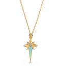 Ray Star Stone Necklace in 14K Gold by Elef Jewelry