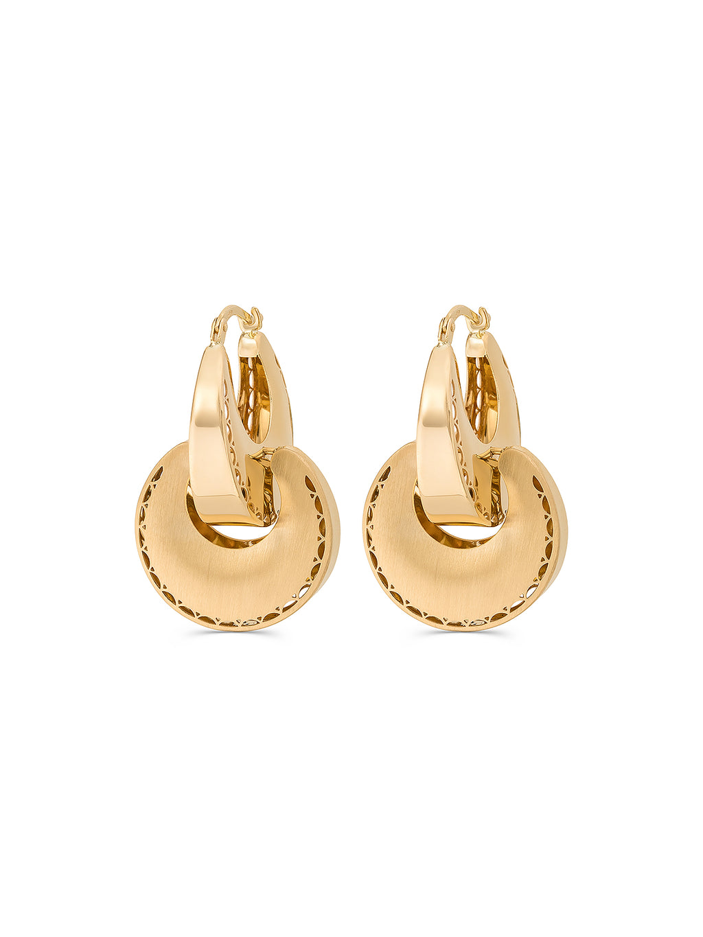 Italian Interlocking Hoop Form Earrings in 14K Gold by Elef Jewelry