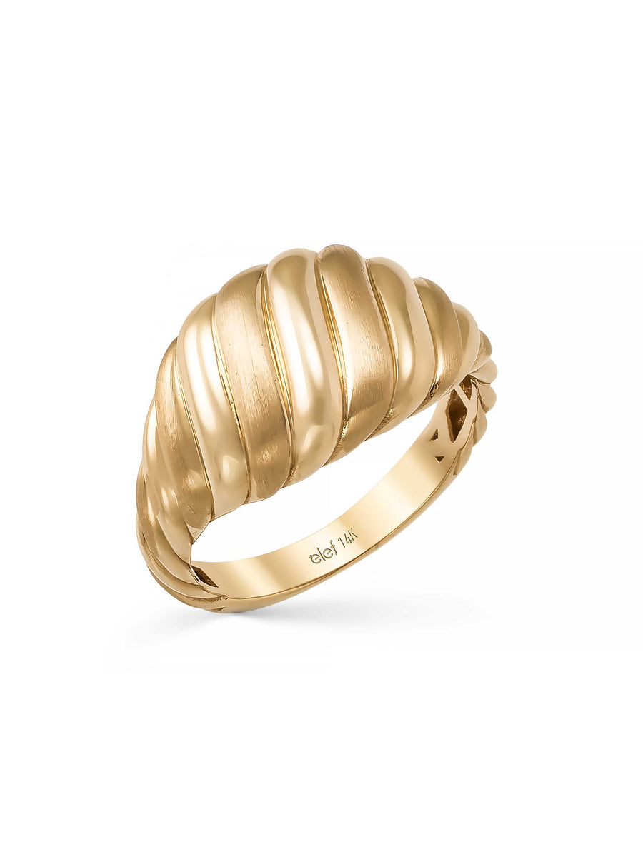Kabartma Domed Vintage Ring in 14K Gold