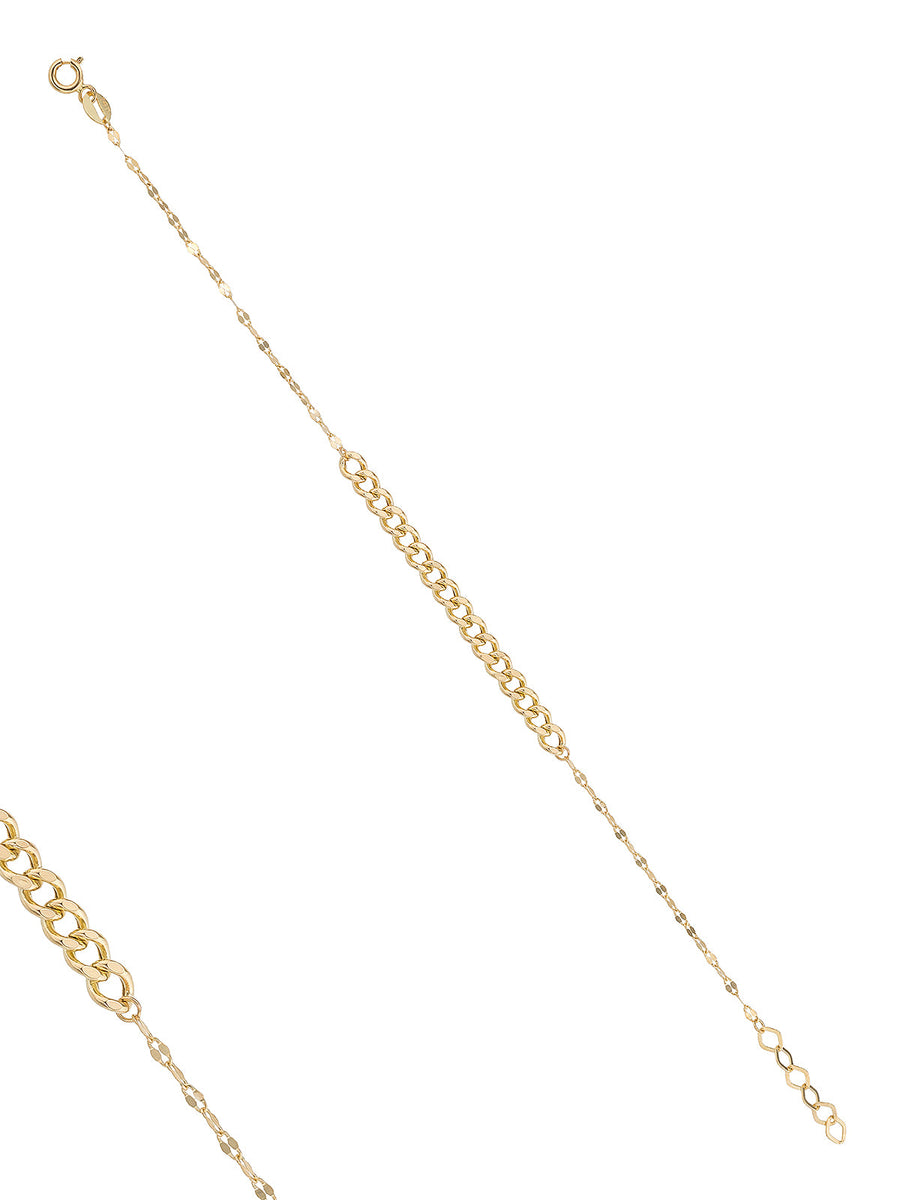 Bold Figaro Form Bracelet in 14K Gold